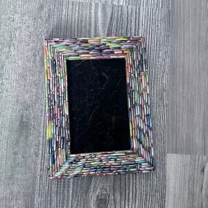stone design muliticolor rainbow photo frame